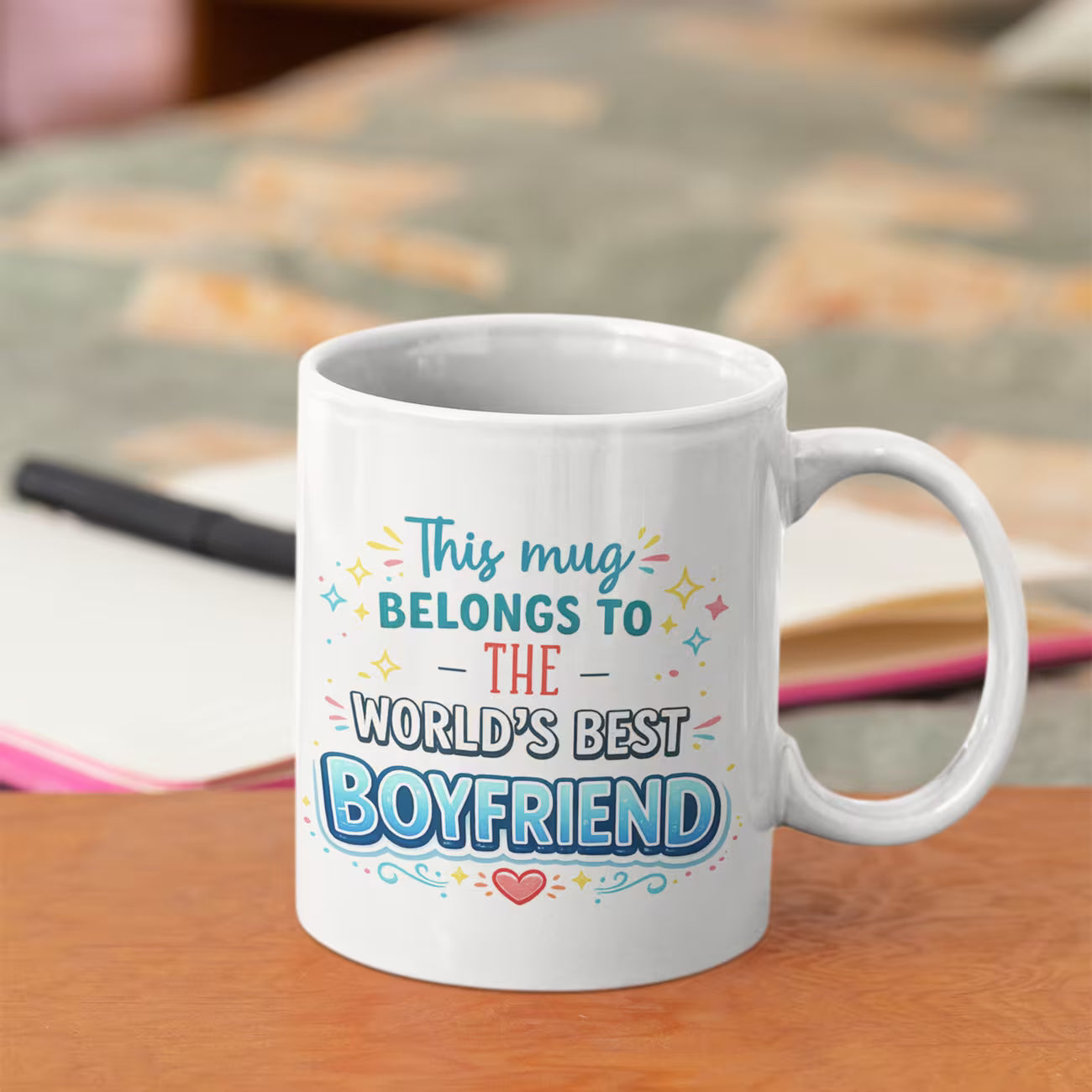 Heartwarming "This Mug Belongs To The World's Best Boyfriend" Ceramic Coffee Mug – Romantic Boyfriend Appreciation Gift Cup (M1062)