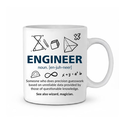 Funny "Engineer Definition" Sarcastic Ceramic Coffee Mug – Humorous Engineering & Tech Professional Novelty Cup (M1085)