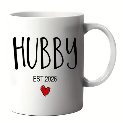 Personalized "Wifey & Hubby" Matching Couple Ceramic Coffee Mugs – Wedding & Anniversary Gift Set Cup (M1058)