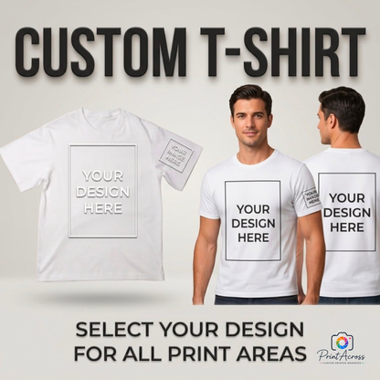 Personalised T-Shirt for Men & Women. Built with your Text, Image or Logo with Memories for Gifts